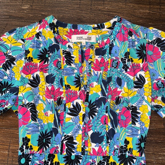 DVF Diane von Furstenberg Frankie Floral Tiered Poplin Midi Dress Size 6 EUC - Picture 7 of 10